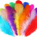 Soarer Colorful Craft Rooster Feathers - 300pcs 3-5inch Colored Feathers Bulk for DIY Crafts,Wedding Home Party Decorations,Dream Catcher Supplies(Rooster Colorful)
