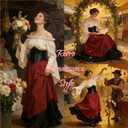 Renaissance Costume Women Medieval Victorian Fancy Dresses Halloween Pirate Cosplay (M)