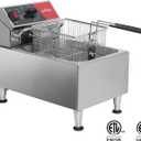 CROSSON ETL Listed 13Lbs Electric Deep Fryer Countertop with Easy-assembling Solid Basket,Removeable Oil Container for Restaurant Home Use-120V,1800W Commercial Deep Fryer
