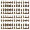 PH PandaHall 104pcs/4 Sets A~Z Alphabet Pendants, Metal Letter Charms 12mm Flat Round Letter Pendants Vintage Initial Pendant with Split Rings for Bracelet Keychain Jewlery Making, Antique Bronze