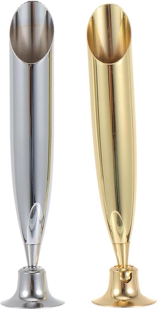 Ciieeo Single Pen Display Stand Organizer Metal Pen Holder 2pcs Metal Insertion Dip Pen Holder Pen Base Quill Fountain Desktop Pens Base