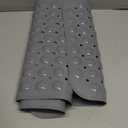  Bathtub Mat for Shower: Soft Silicone Bath Mat Non Slip with Suction Cups Tub Mat for Bathroom for Family Use Extra Large Shower matt Machine Washable - Grey, Size: 40" x 16" (Rectangular)