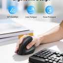 TECKNET Ergonomic Mouse, Wireless Bluetooth Vertical Mouse (BT5.3/3.0 & 2.4G) Rechargeable 4800 DPI Optical Mouse with 6 Adjustable DPI, Quiet Clicks, USB A Receiver, 6 Buttons - Wide Compatibility