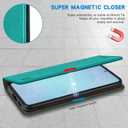 ZZXX for Samsung Galaxy S26 Plus Wallet Case with [RFID Blocking] Card Slot Stand Strong Magnetic PU Leather Flip Fold Protective Phone Case for Galaxy S26+ 5G Case Wallet(Lake Blue-6.7 inch)