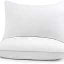 HIMOON Bed Pillows for Sleeping 2 Pack,Standard Size Cooling Pillows Set of 2,Top-end Microfiber Cover for Side Stomach Back Sleepers (Gray)