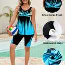 Arolina Plus Size Swimsuit for Women Two Piece Modest Tankini Full Coverage Tummy Control Bathing Suits with Shorts, 16W