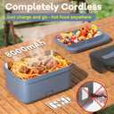 Monteka Cordless Electric Lunch Box for Adults, 1.8L Rechargeable Portable Food Warmer Heated Lunch Box, Christmas White Elephant Gifts, Suitable for Office, Picnic, Car, Construction Site