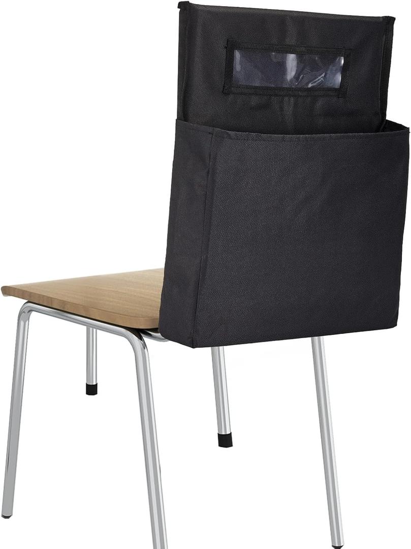 Lewtemi 1 Pcs Chair Back Pockets Storage School Seat Pockets Storage for Classrooms Desk Chair Organizer Without Name Tag, 18 x 17 Inch