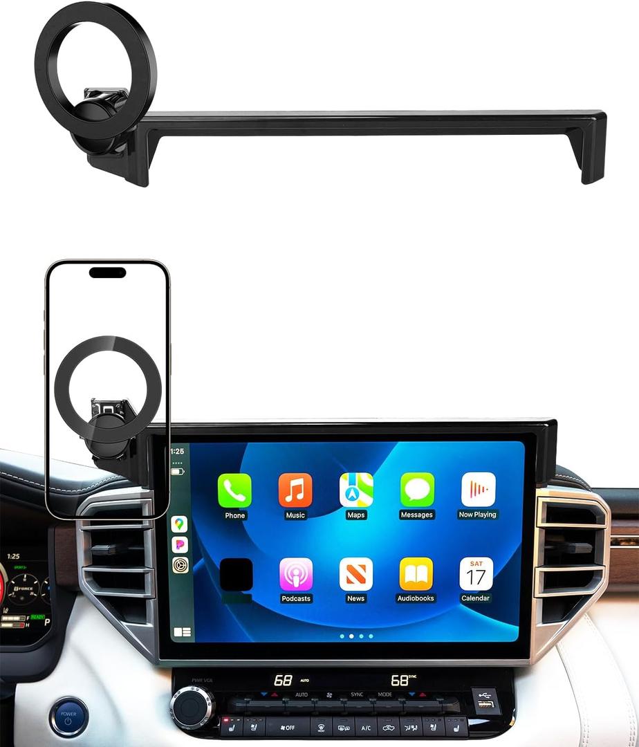 PZK Car Phone Mount for Toyota Tundra 2022-2025 2026 /Sequoia 2023-2026 Limited/Platinum Accessories 14-Inch Screen Compatible with Magsafe Car Phone Holder 360 Rotation Hands Free Not Affect Vent