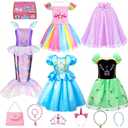 Meland Princess Dress Up Trunk for Girls 3-8, 16PCS Princess Toys Set, Pretend Play Gift for Birthday, Christmas, Halloween