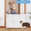 Retractable Baby Gate,Mesh Baby Gate or Mesh Dog Gate,33" Tall,Extends up to 55" Wide,Child Safety Gate for Doorways, Stairs, Hallways, Indoor/OutdoorWhite,33"x55") (33x55 Inch)