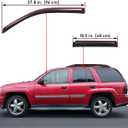 Lightronic Extra Durable Clip-on in-Channel Auto Vent Window Visor, Fits 2002-2009 Chevrolet Trailblazer, UV Protection Rain Guard, Original Wind Deflector, No-Drill Easy Install, Dark Smoke, 4-Pcs