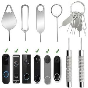 8 Pcs Security Pin Key Release Removal Tool Compatible with Arlo Video Doorbell, Eufy Video Doorbell and Nest Video Doorbell,with 2 Doorbell Removal Pins and A Key Ring(4 Styles, A Combination)