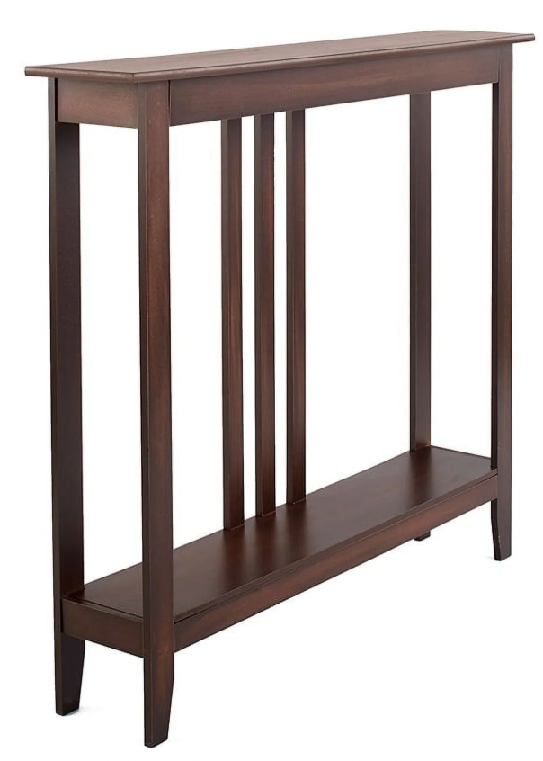  Slim Entryway Table Antique Finish MDF Console Table, Dark Brown