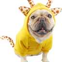 French Bulldog Clothes Sweater Halloween Dog Costume,Fleece Dog Sweaters Hoodies Winter Coat for Doggy and Cat, Frenchie Clothes Pet Costumes, Birthday Holiday Daily Wear,Yellow,XL