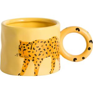 14.5oz/430ml Cute Cartoon Mugs,Personalized Big Ear Coffee Mug,Tea Cup for Office and Home(Blue)