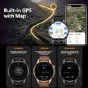 Smart Watch, GPS & Free Maps, AI, Bluetooth Call & Text, Health, Sleep & Fitness Tracker, 100+ Sport Modes, Waterproof, Long Battery Life, Waterproof, Compass, Barometer, 2 Bands Smartwatch for Men