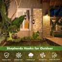 4 Pack 48 Inch Adjustable Double Shepherds Hooks for Outdoor 2 Sided Bird Feeder Poles with 5 Prong Base Heavy Duty Metal Garden Hook for Hanging Flower Basket Lantern Plants Bird Nests Decor