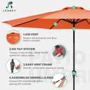 JEAREY 11' Patio Umbrellas Outdoor Table Market Umbrella w/Crank, 8 Sturdy Ribs, UV Protection Windproof for Garden, Deck, Backyard, Pool(Orange)
