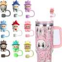 10mm Silicone Straw Covers for Stanley Cup 30&40oz (9-Pack) - Reusable Dust-Proof Straw Topper Caps & Lid Accessories