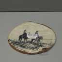 LKETW Vintage Western Cowboy Oval Wall Art Decor, Vintage Farmhouse Western Oval Canvas Hanging Decor, Retro Country Southwestern Rodeo Wall Decorations for Home Living Room Bedroom, 11.4x8.6 Inch