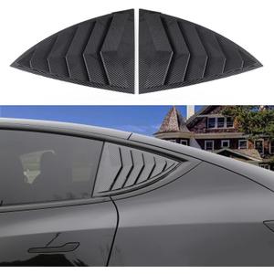YHCDSEA for Model Y Side Window Louver Cover Sport Style for Tesla Model Y 2021 2022 2023 2024 2025 Accessories (Glossy Carbon Fiber Pattern)