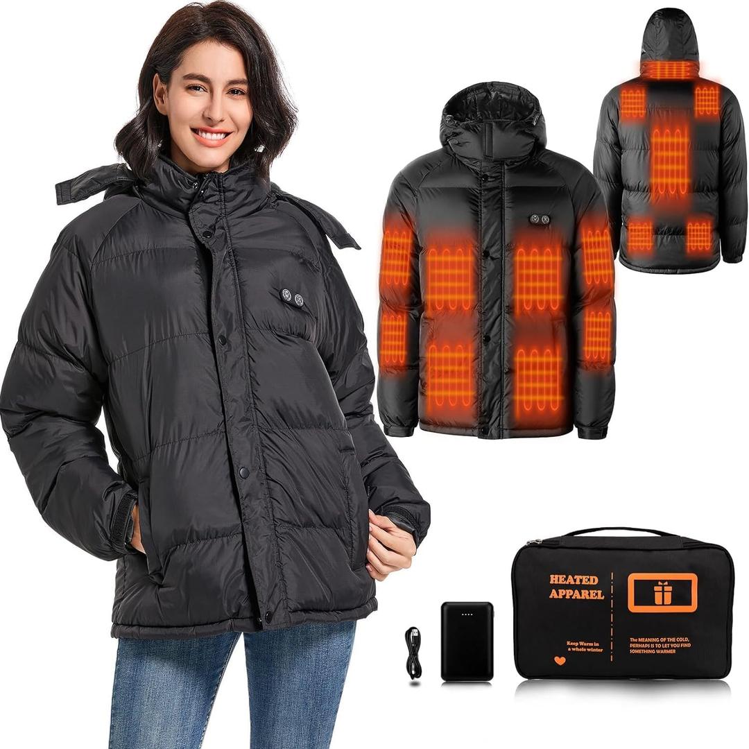 Heated Jacket,Heated Jackets For Women,Womens Heated Jacket,14Heating Zone Heated Coat With Battery Pack Included (X-Large)