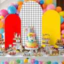 3 Pcs Red Yellow Cartoon Arch Backdrop Cover 4ft 5ft 6ft Double-Sided Birthday Party Arch Stand Covers Photo Background for Baby Shower Party Events Cosplay Props