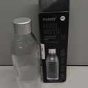 Glass Carbonating Bottle 1L Silver - Compatible Only With MySoda Glassy Sparkling Water Maker - Quick-Lock Reusable Bottle - Lid and Base Made of Aluminium - BPA Free