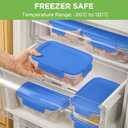 10-Pack Food Storage Containers with Airtight Leakproof Lids, BPA-Free Meal Prep Containers for Microwave/Dishwasher/Freezer, Blue, 47.3oz Each