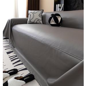 vctops Waterproof Thick PU Leather Sofa Covers for Sectional Sofa Luxury Couch Cover for Dogs Loveseat Covers Futon Cover L Shaped Cover Wipeable Couch Protector (Grey,71"x71")