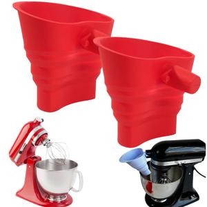 2 Pcs Silicone Flour Funnel for Kitchen Aid Mixer, Preventing Flour Spills