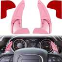 Steering Wheel Shift Paddle Extended Shifter Trim Cover for Dodge Challenger Charger Durango RT & Scat Pack 2015-2024, for Jeep Grand Cherokee 2014-2021 Interior Decoration Accessories (Pink 2PCS)