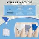 Men Wearable Urine Collector with Fixed Pants Silicone Urine Cup 1.2M Tube and Two Urine Bags 1000ml Daytime 2000ml Nighttime Reusable Leak Proof Anti Reflux Urinary Collection, Elderly Men Black