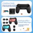 FASTSNAIL Grips Compatible with Nintendo Switch for Joy Con & OLED Model for Joycon, Wear-Resistant Handle Kit and Non-Slip Thumb Grips for Switch Joycon 1 Controller 2 Pack (Black)