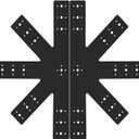2 pcs 24x13.5 Gable Plate Pergola Truss Roof Plate Connector Heavy Duty 12 Pitch Powder Coated Black