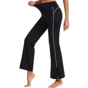 VME High Waist Yoga Wide Leg Pants - Tummy Control Workout Running Flared-Leg Yoga Legging for Women Black, XS