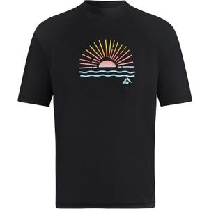 Kanu Surf Girls' Karlie Rash Guard UPF 50+ Sun Protection Short Sleeve Swim Shirt (8, Cori Black)