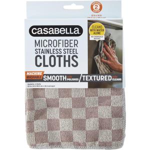 Casabella Microfiber Stainless Steel Cloth, Pack of Two