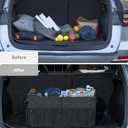 Car Trunk Organizer for SUV, 72L Large Capacity Collapsible Trunk Organizer, Car Organizers and Storage with 4 Pockets, Accessories for Women/Men, Black