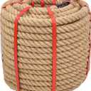 Natural Hemp Rope 1 in X 150 Ft Twisted Manila Rope 1 Inch Thick Jute Rope for Crafts, Porch Swing Rope, Hemp Rope for Decor, Railing, Docks, Landscaping