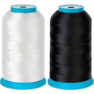 New brothread Set of 2 (Black+White) Bobbin Thread/Bottom Thread 60WT Huge Spool 5000M (5500Y) for Embroidery and Sewing Machines