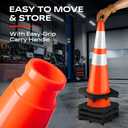 (2-Pack) SILARYO 28 Inch Traffic Cones | 330-Ft Caution Tape & 3 Attach-on Signs | Heavy-Duty Orange Traffic Cones | Tall & Large Traffic Safety Cones for Construction - PVC, Anti-Skid, -20°F to 130°F