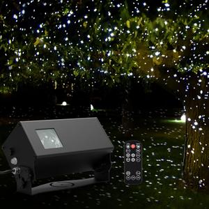 Outdoor Star Lights Projector, AIRIVO White Laser Fairy Lights Projector, Christmas Snowflake Projector 3 Lighting Modes Garden Light with Remote Control for Home, Patio, Landscape