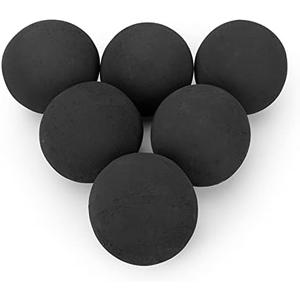 Stanbroil Ceramic Fire Balls - 5” Round Fire Stones for Fire Pit Fire Bowl and Fireplace - Set of 6, Black