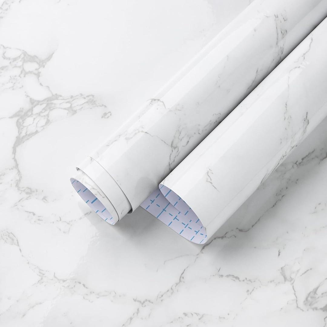 2 x Timeet Marble Peel and Stick Wallpaper Countertop Contact Paper Removable Self Adhesive Wall Paper for Cabinet Furniture Kitchen (15.7" x 78.7")