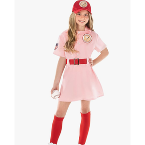 Morph Kids Baseball Costume Girls Peach Pink Baseball League Costume Outfit Halloween Costume For Girls, Small