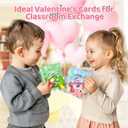 24 Pack Valentines Day Cards with Squeeze Animal Popping Eye Keychains, Valentines Cards for Kids, Fidget Toys for Classroom School Valentine's Gifts Exchange, Valentine's Party Favor Prizes for Kids