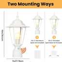 15" Dusk to Dawn Outdoor Post Light, Modern White Outdoor Lamp Post Light Fixture, Lamp Posts Exterior Lighting Pole Lantern for Outside Porch Garage Street, Waterproof Aluminum & Glass, 1 Pack, E26