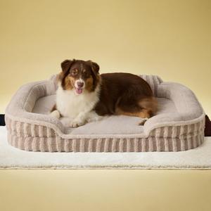 LE SURE Cute Dog Beds Large Sized Dog, Orthopedic Waterproof Large Pet Bed with Sides, High Back Non-Slip Bottom and Egg-Crate Foam Pet Couch Sofa with Washable Removable Cover, Hazel